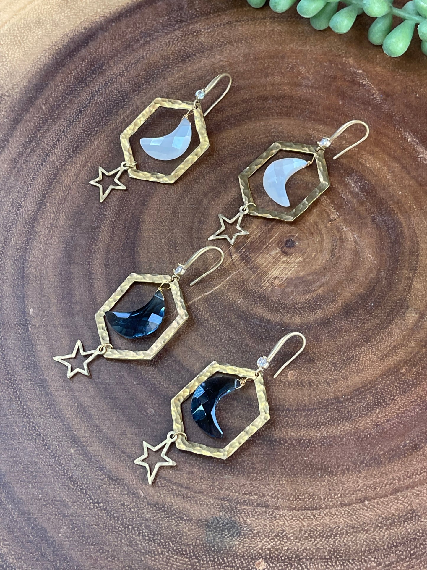 Moon Earrings - Blue Earrings