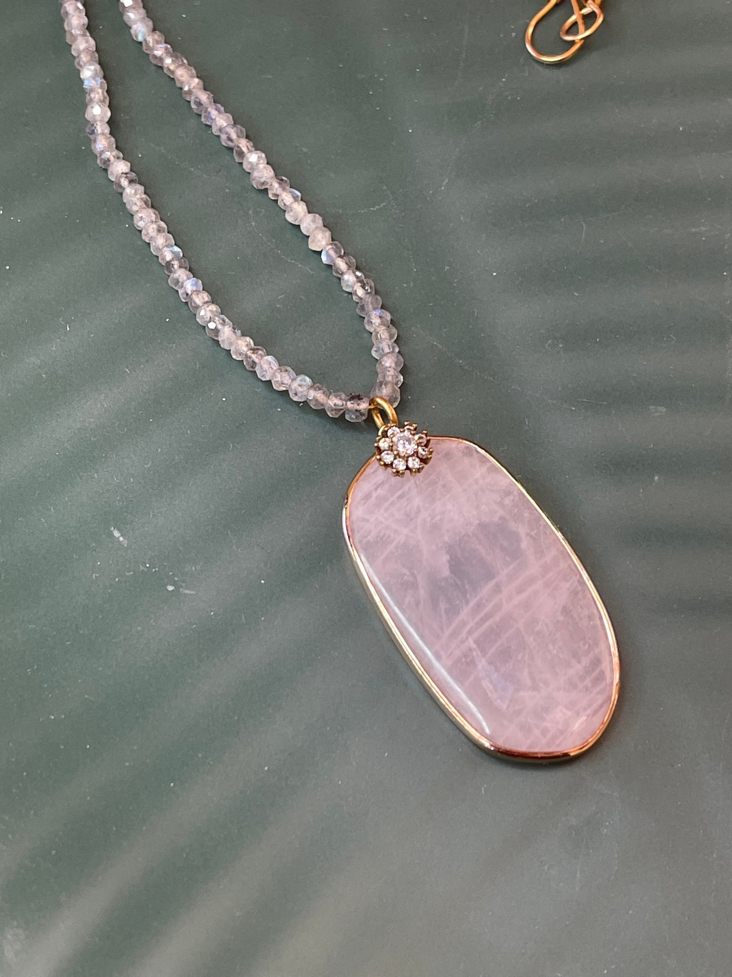 Rose Quartz - Labradorite Necklace