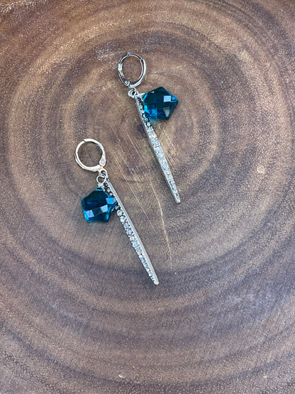 Star Point Earrings - Blue Earrings