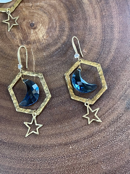 Moon Earrings - Blue Earrings