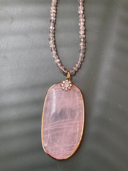 Rose Quartz - Labradorite Necklace