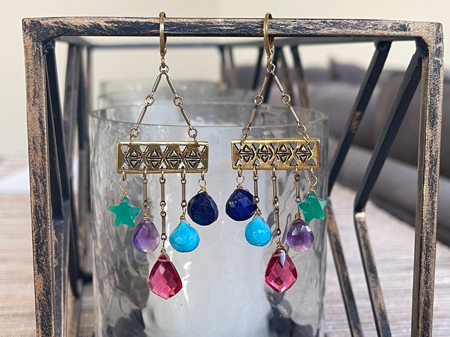 Colored Gemstone Earrings