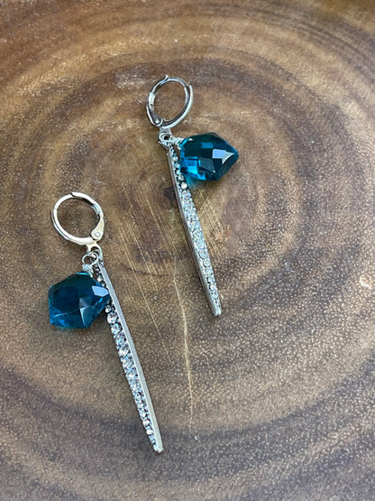 Star Point Earrings - Blue Earrings