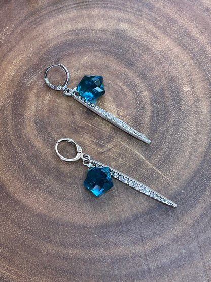 Star Point Earrings - Blue Earrings