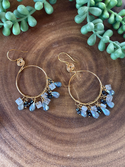 Labradorite Hoop Earrings