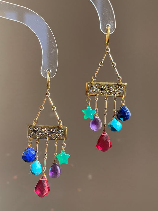 Colored Gemstone Earrings