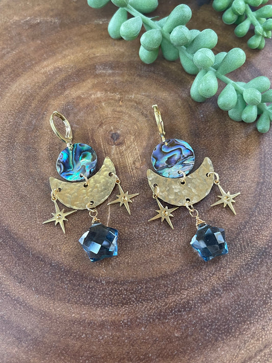 Blue Quartz Earrings - Star Earrings