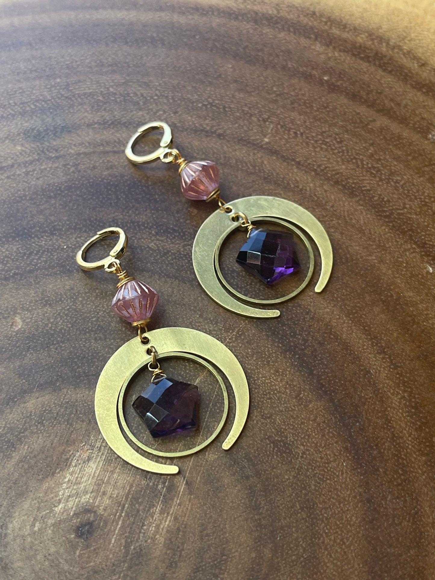 Amethyst Earrings - Star Earrings - Quartz Earrings - Amber Earrings