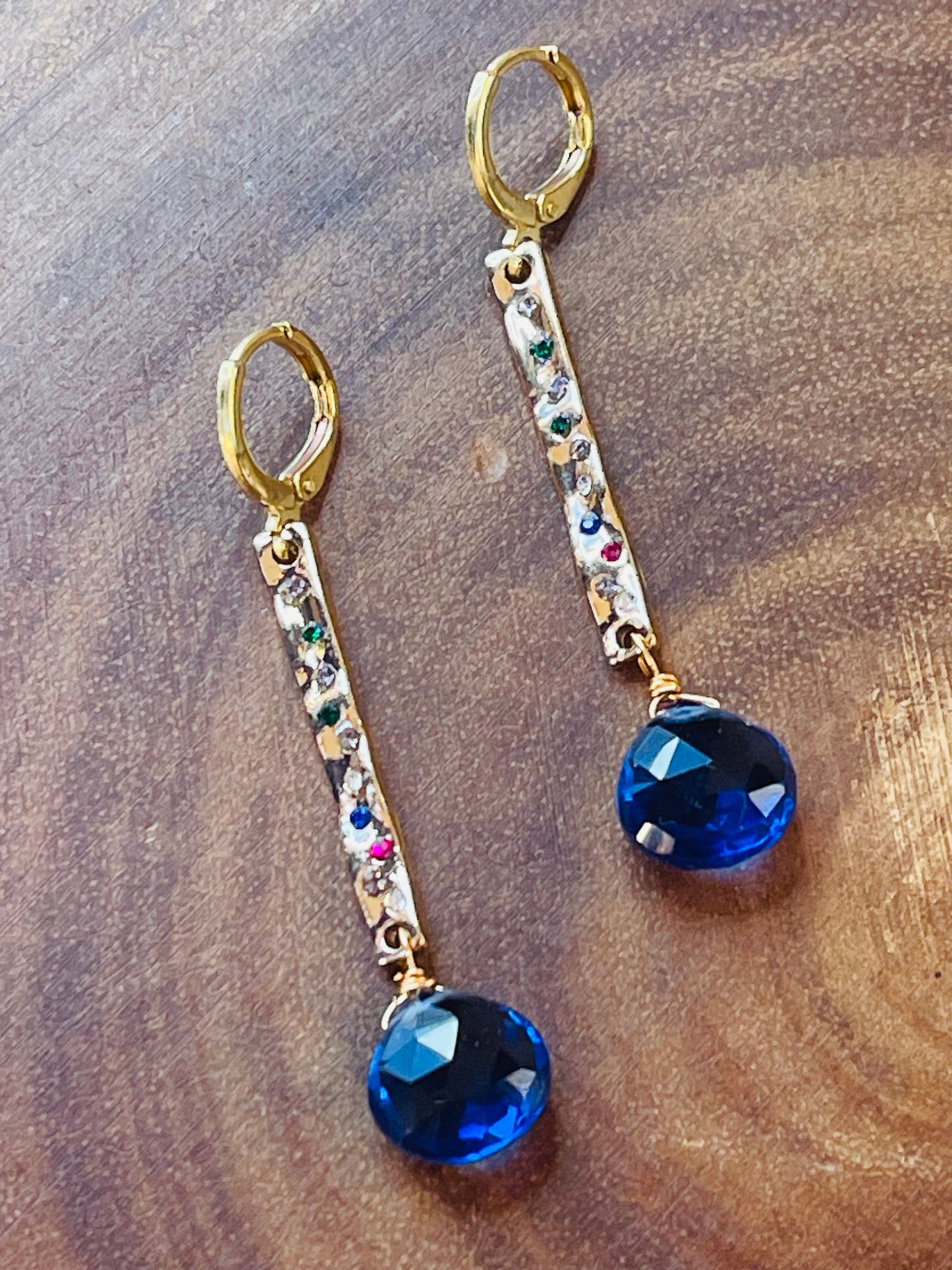 Blue Quartz Earrings - Gemstone Earrings - Colored Earrings