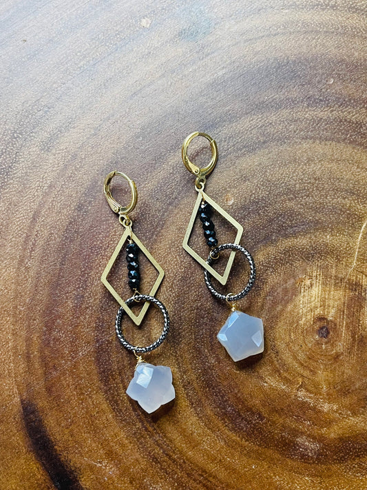 Moonstone Earrings - Star Earrings