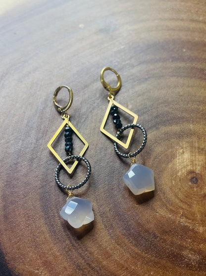 Moonstone Earrings - Star Earrings