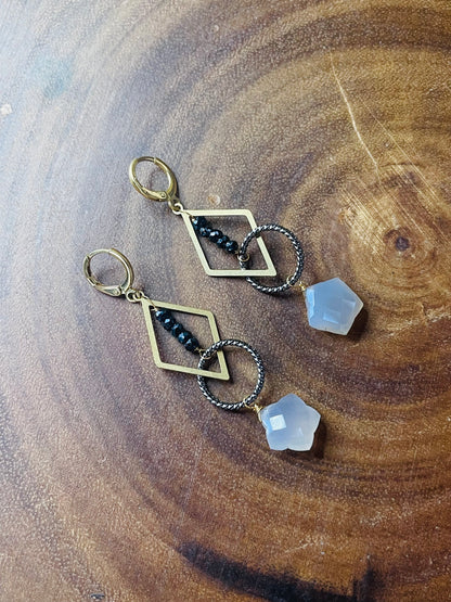 Moonstone Earrings - Star Earrings