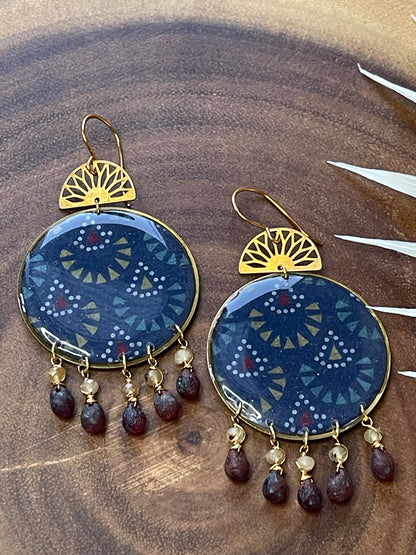 Blue Resin Earrings