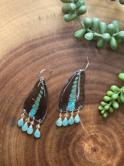 Amazonite Butterfly Earrings