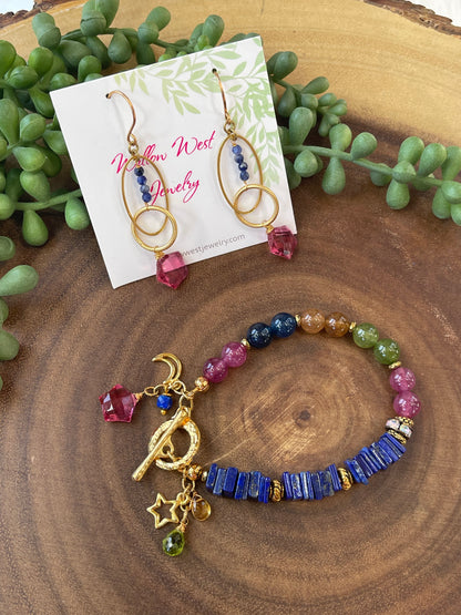 Natural Tourmaline / Lapis Lazuli Bracelet