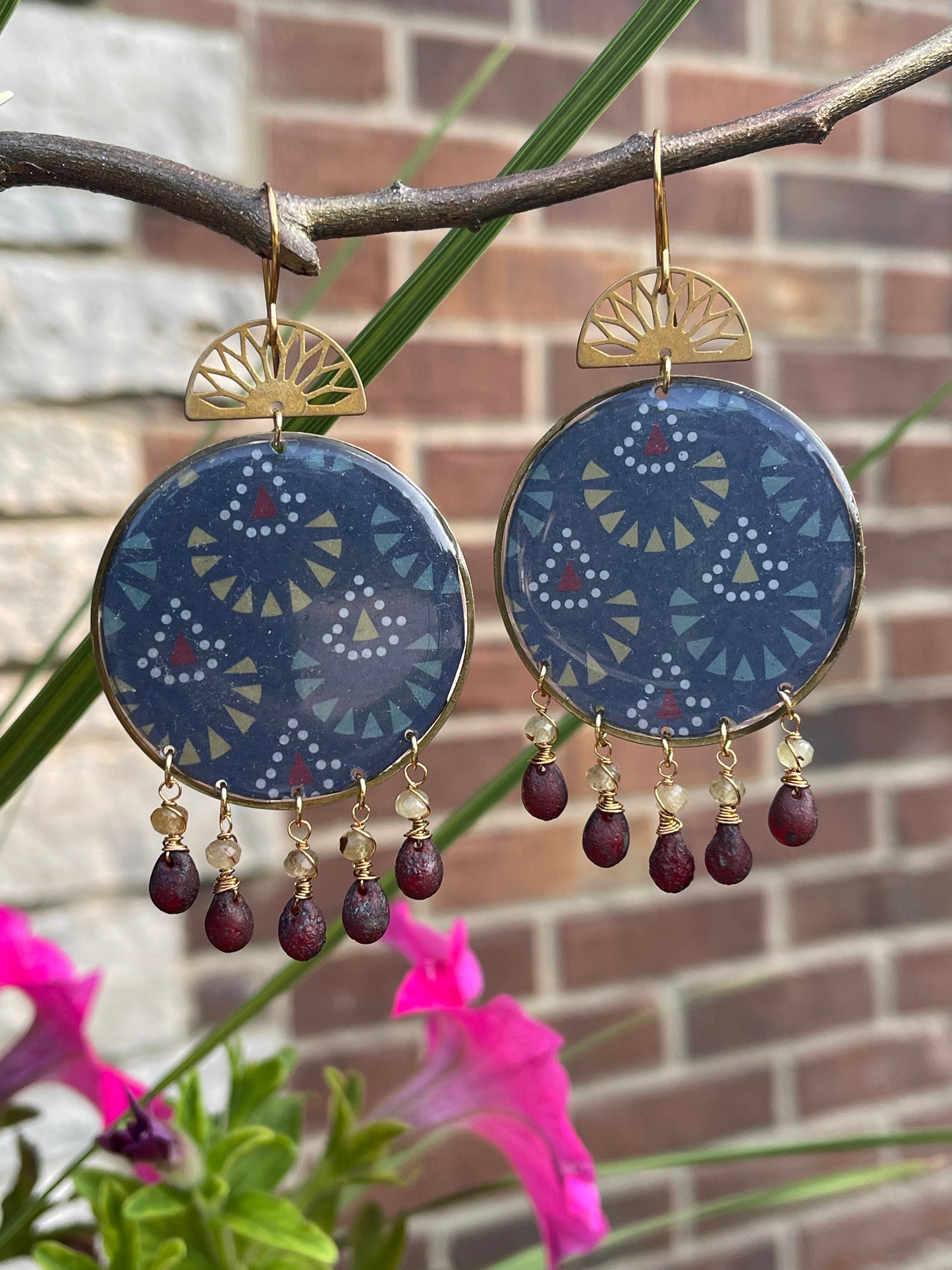 Blue Resin Earrings