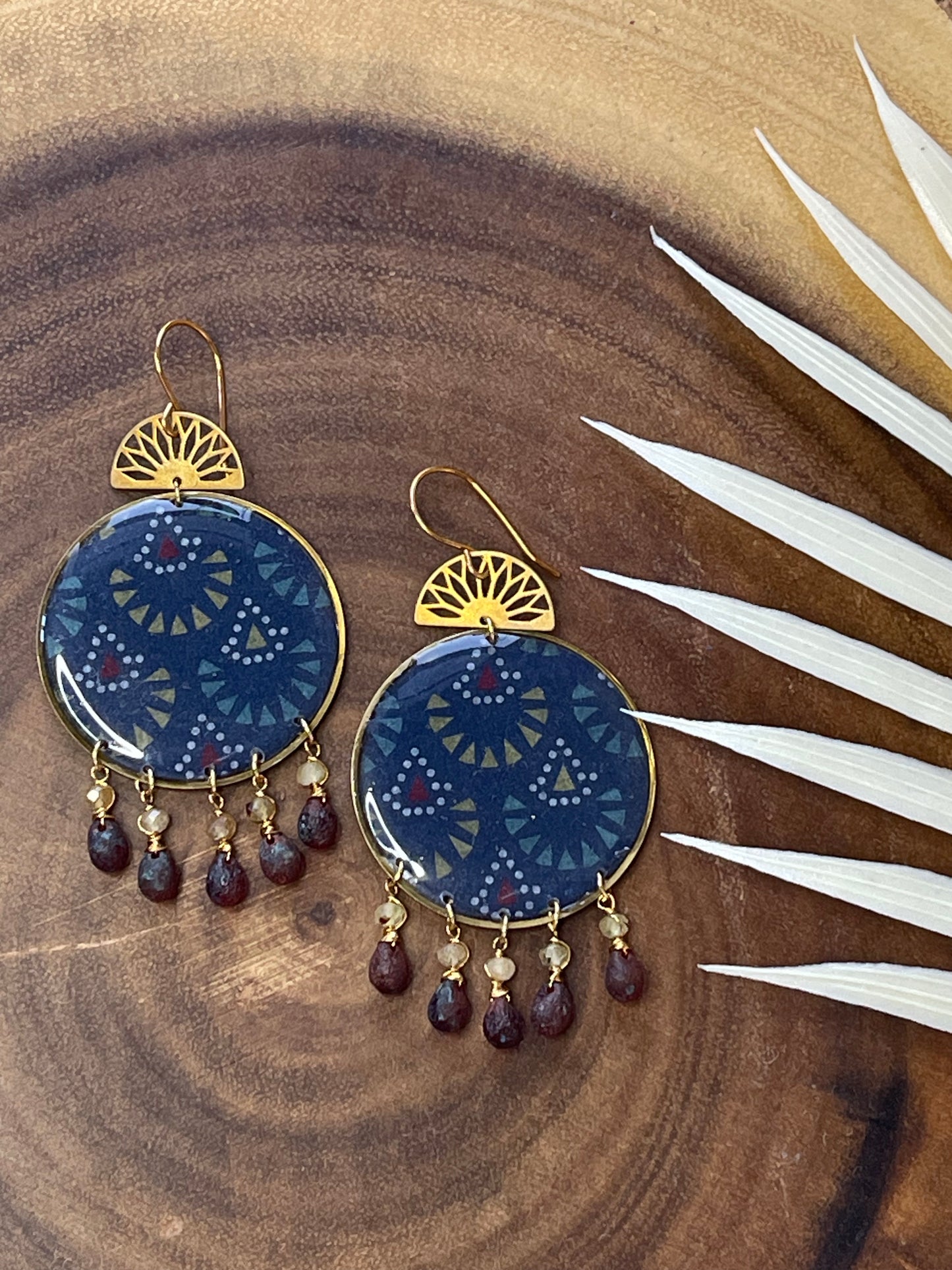 Blue Resin Earrings