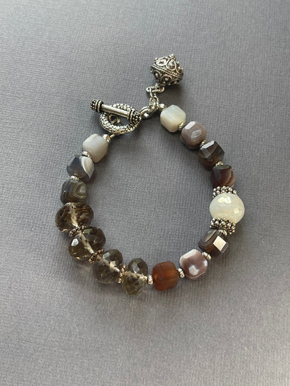 Smoky Quartz /Botswana Bracelet