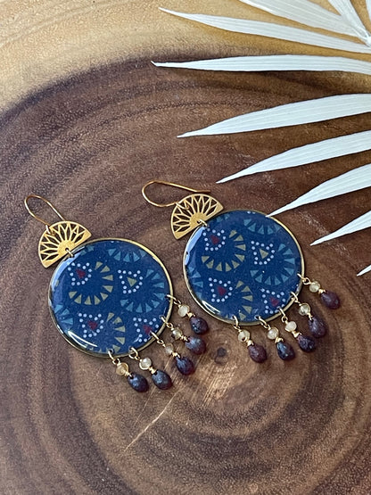 Blue Resin Earrings