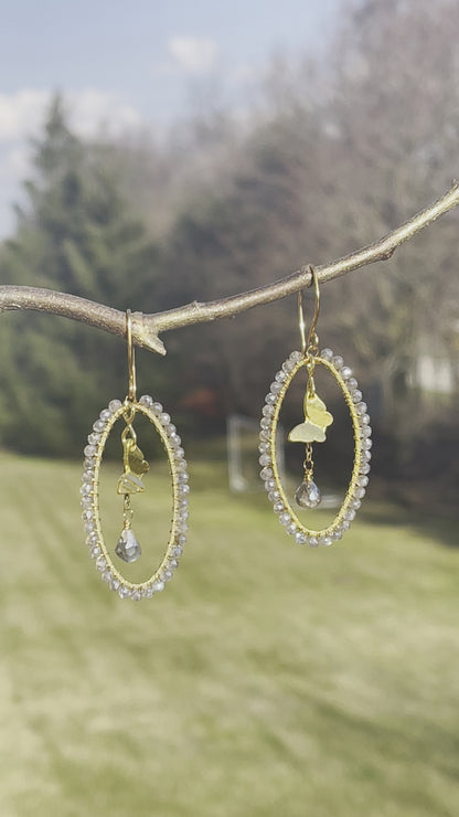 Mystic Labradorite Butterfly Earrings