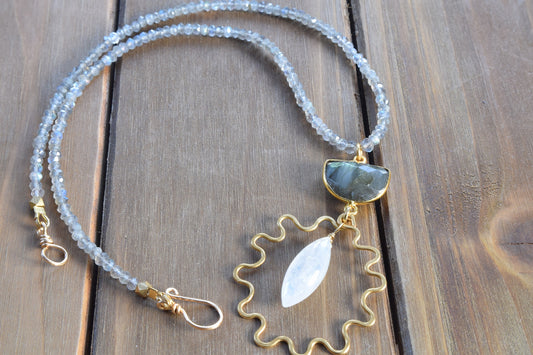 Rainbow Moonstone / Labradorite Necklace