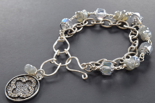 Labradorite / Czech Charm Bracelet