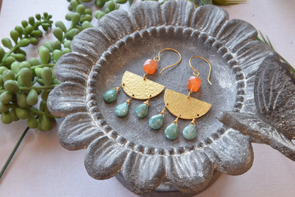 Amazonite and Carnelian Earrings