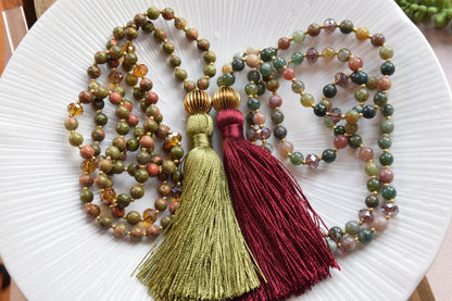 Ocean Jasper Tassel Necklace