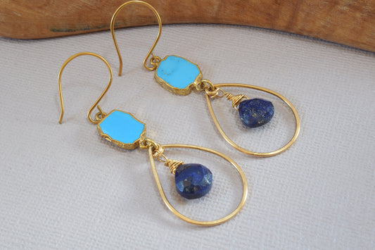 Lapis and Turquoise Earrings