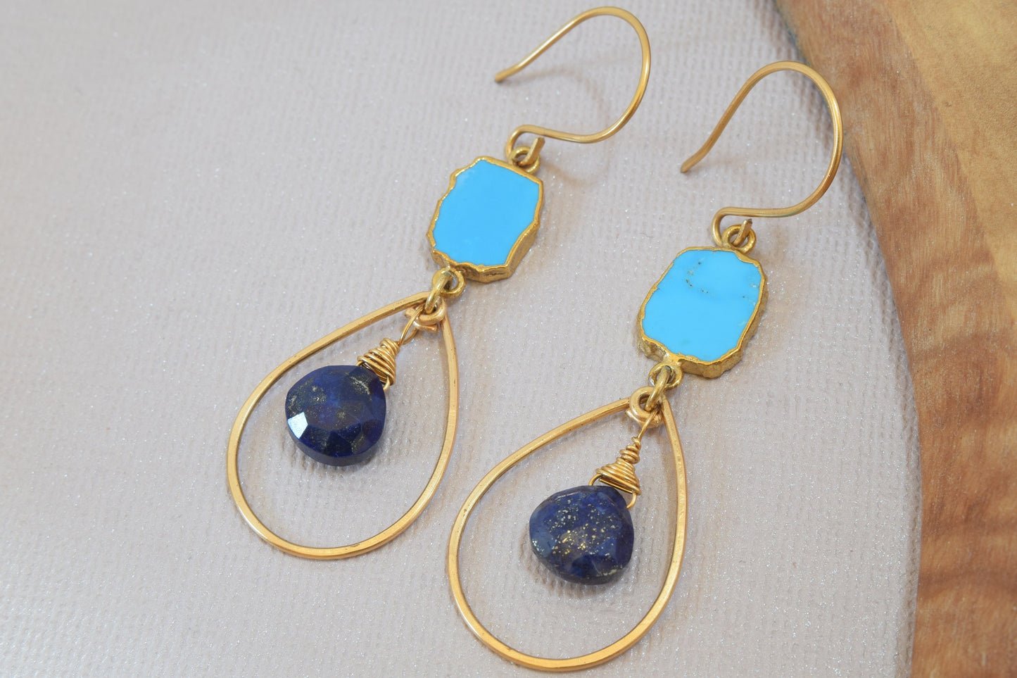 Lapis and Turquoise Earrings