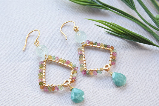 Tourmaline / Amazonite Earrings