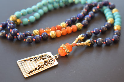 Buddha Lapis Lazuli Knotted Necklace