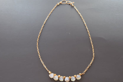 Gray Moonstone Bar Necklace