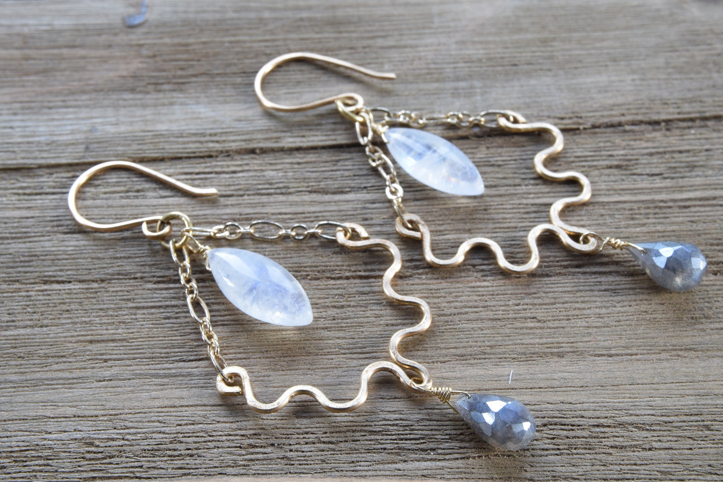 Rainbow Moonstone / Labradorite Earrings