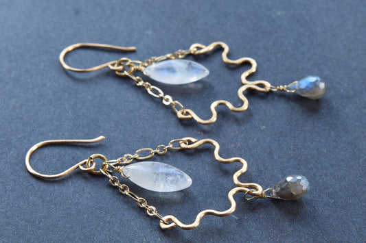 Rainbow Moonstone / Labradorite Earrings