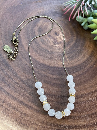 White Jade Beaded Necklace