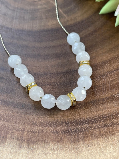 White Jade Beaded Necklace