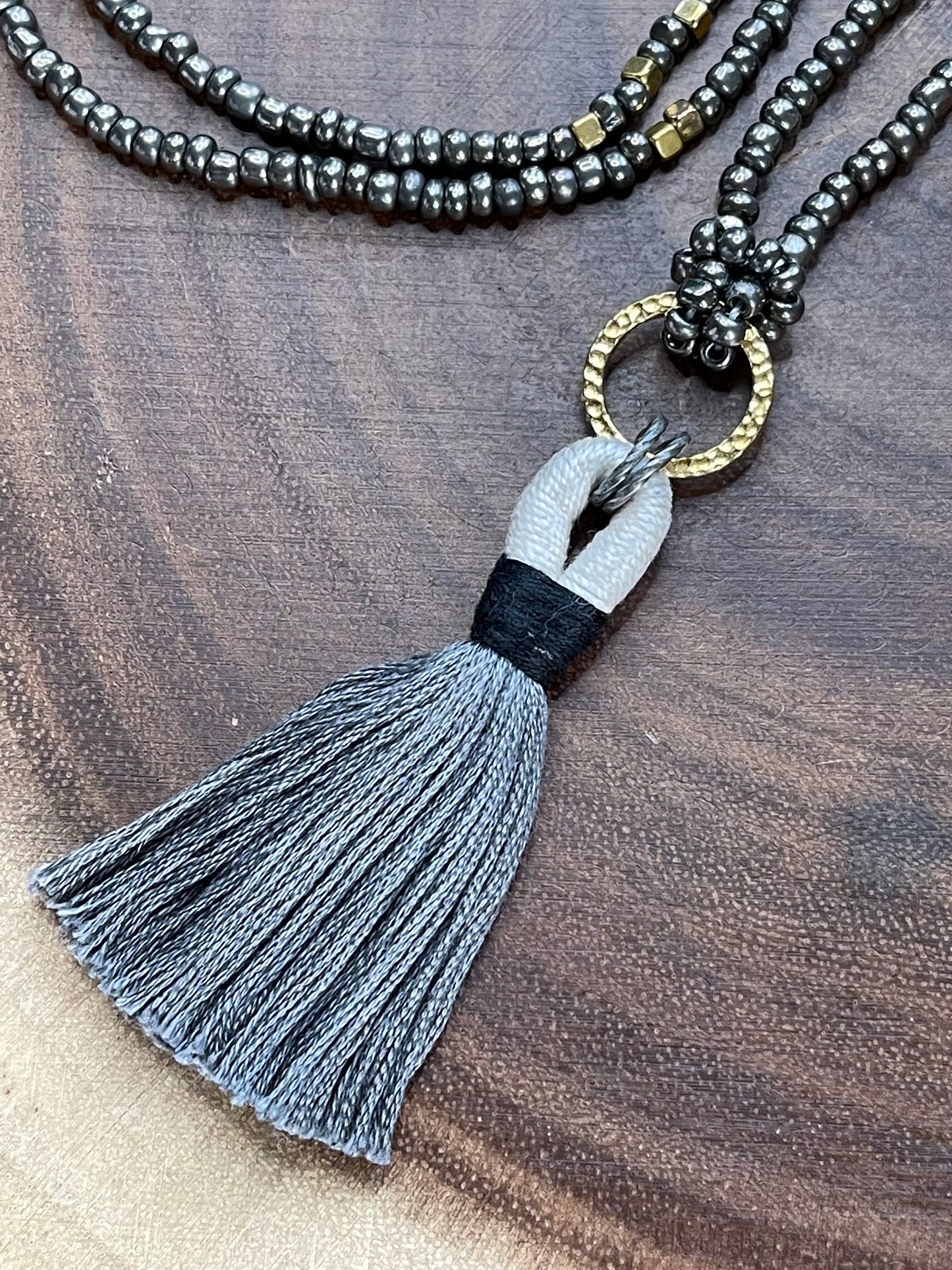 Beaded Boho Tassel Necklace