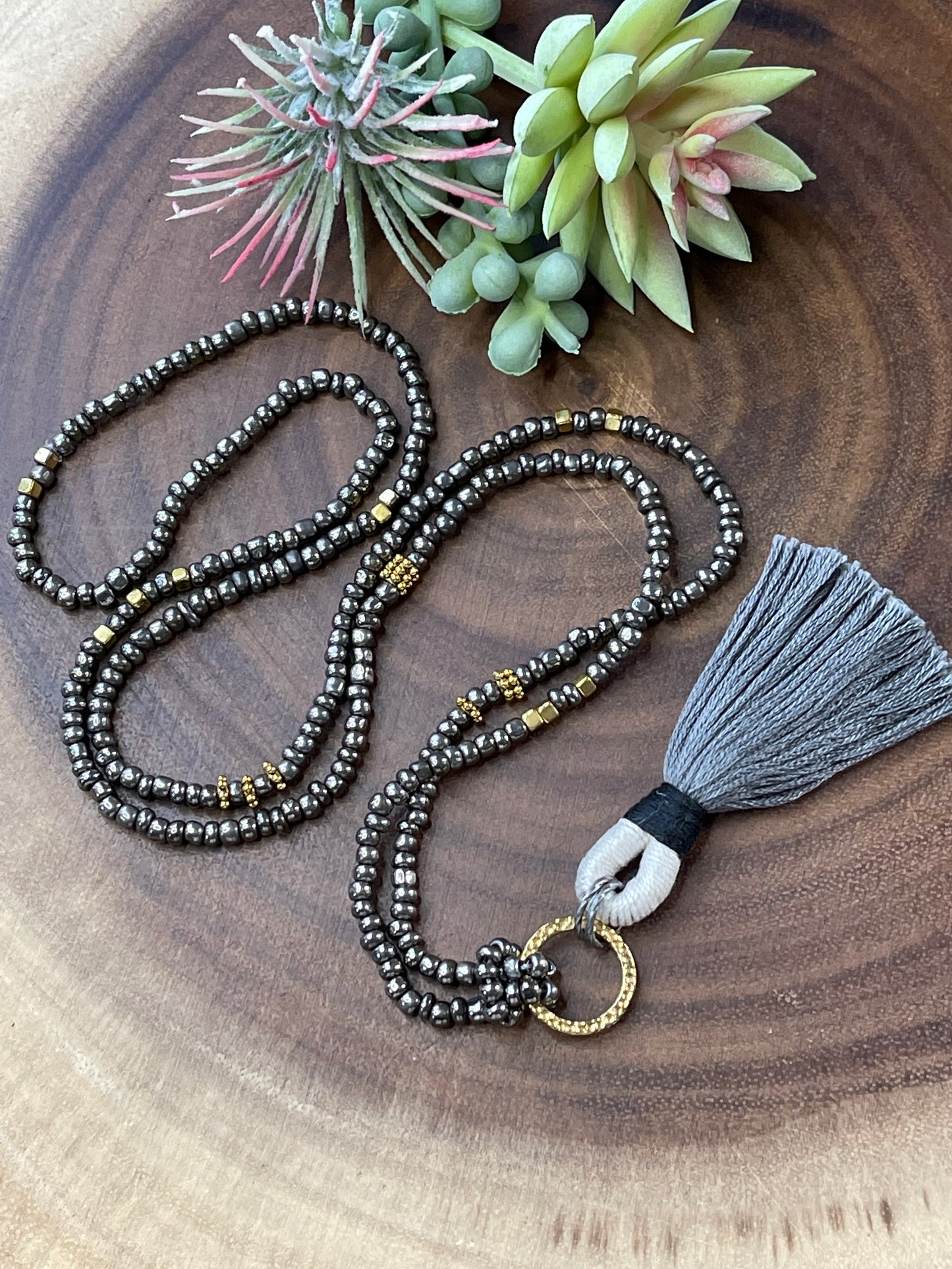 Beaded Boho Tassel Necklace