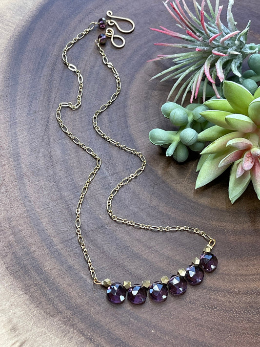 Amethyst Quartz Bar Necklace