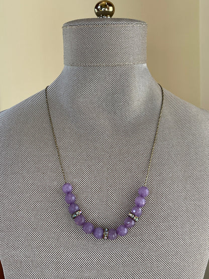 Purple Agate Beaded Necklace