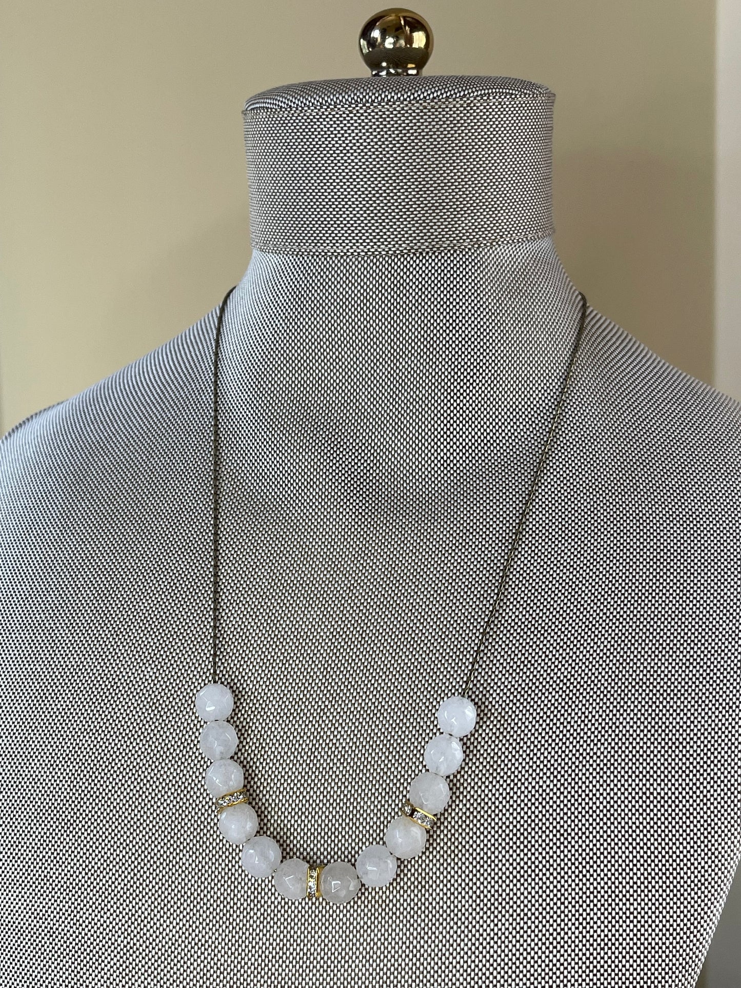 White Jade Beaded Necklace