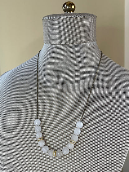 White Jade Beaded Necklace