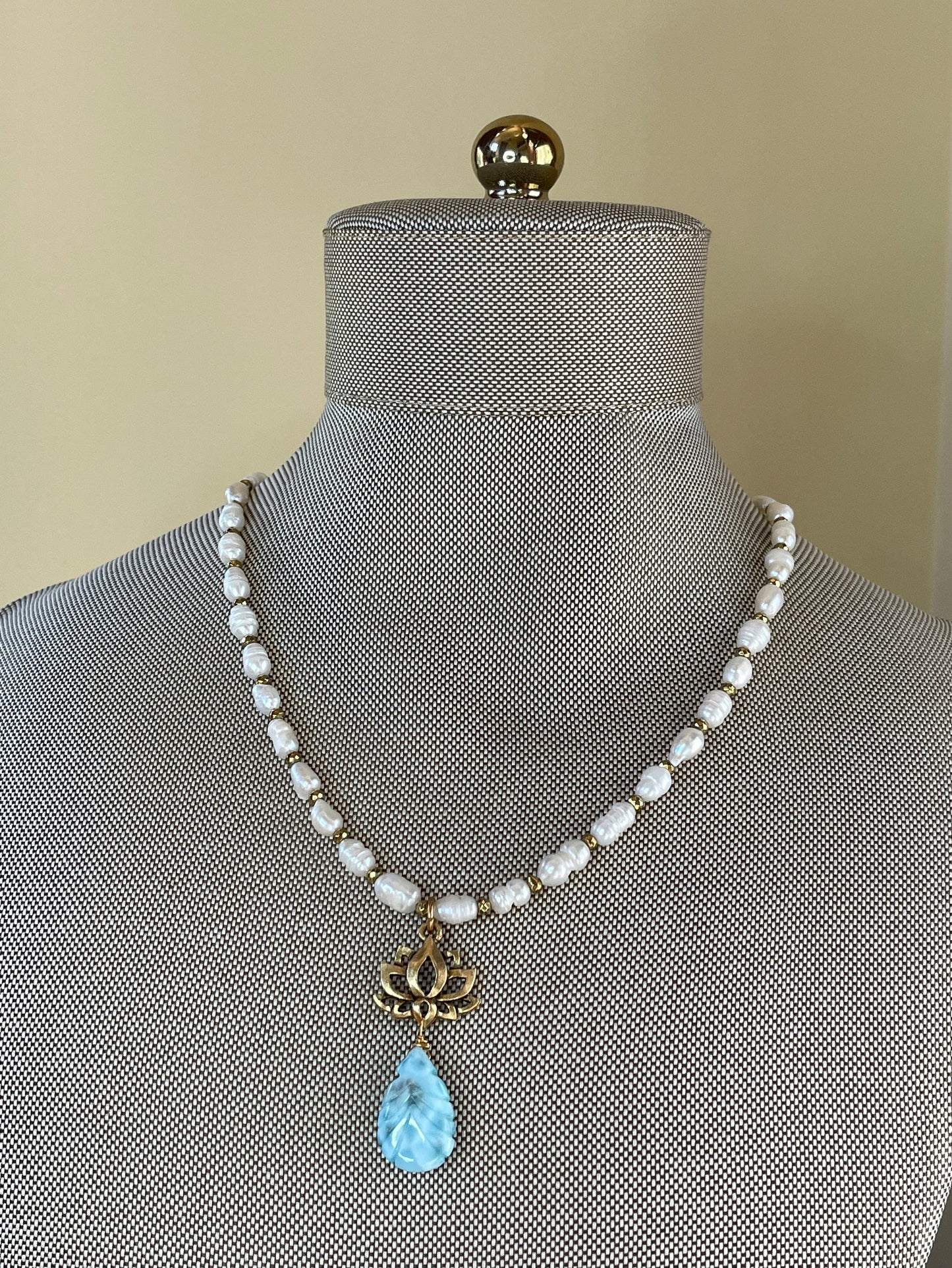 Larimar Pearl Necklace