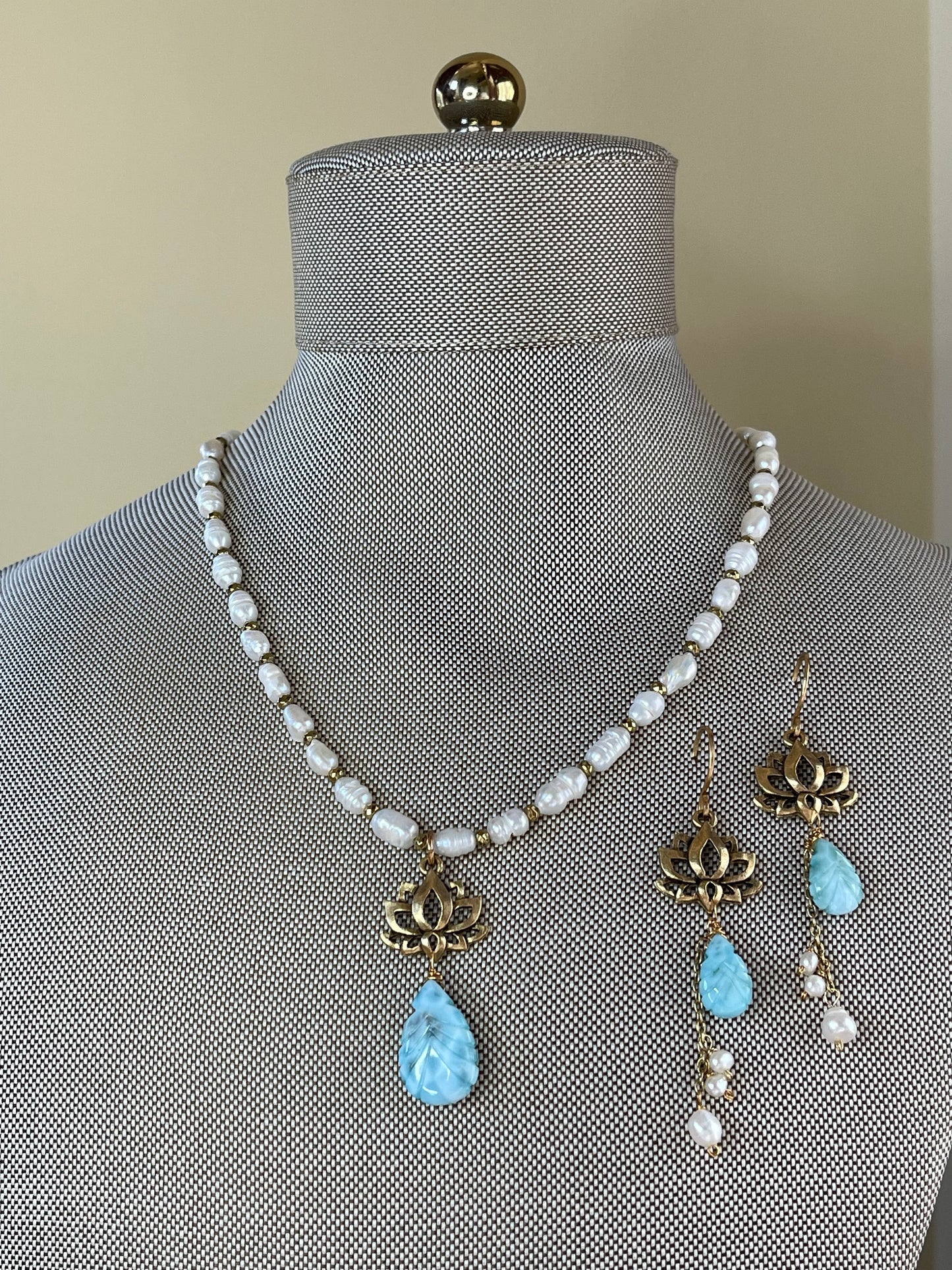 Larimar Pearl Necklace