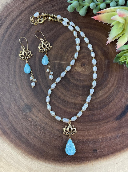 Larimar Pearl Necklace