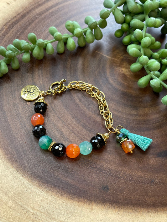 Tree of Life Charm Beaded Bracelet