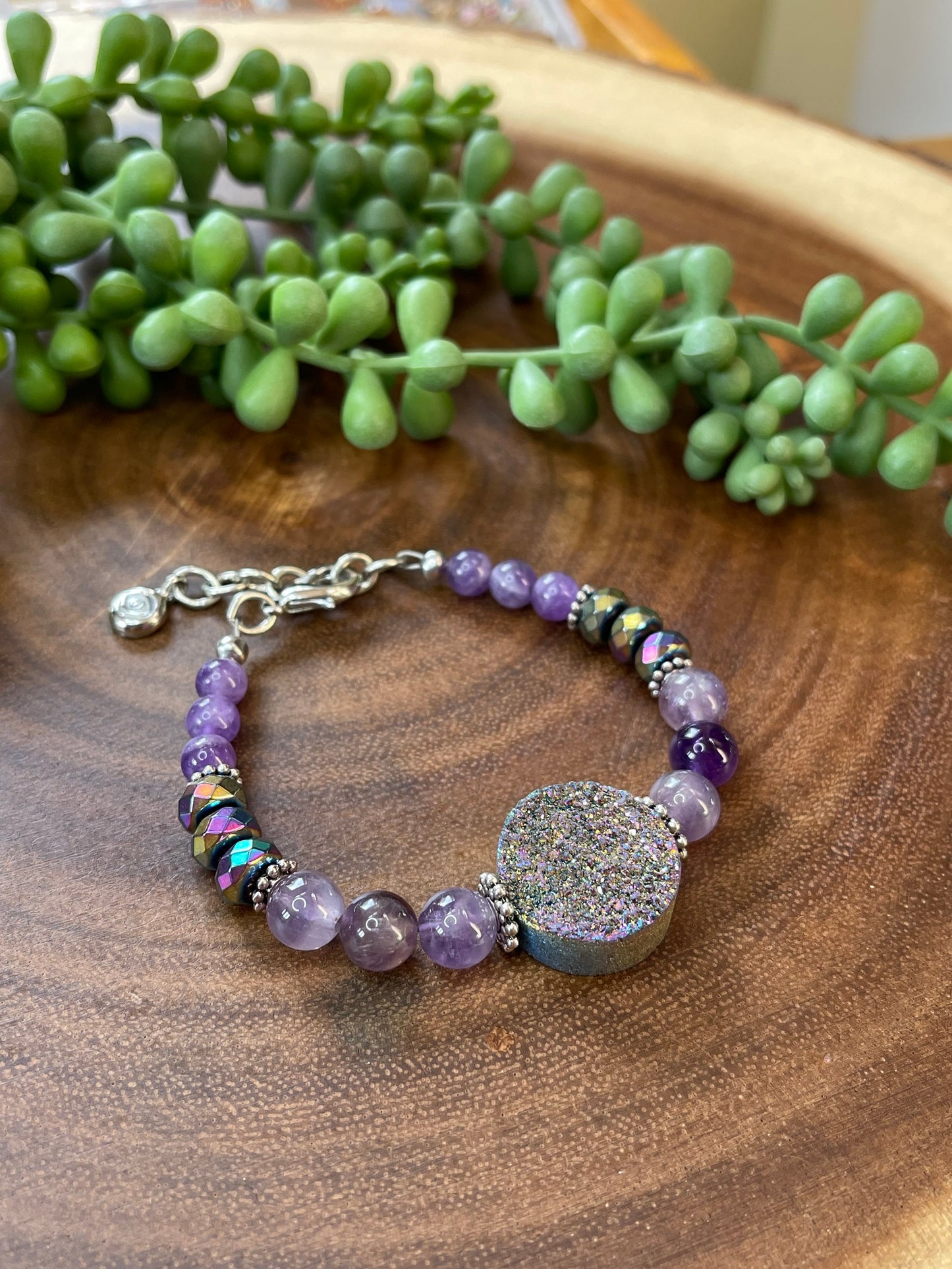 Purple Druzy / Amethyst Bracelet