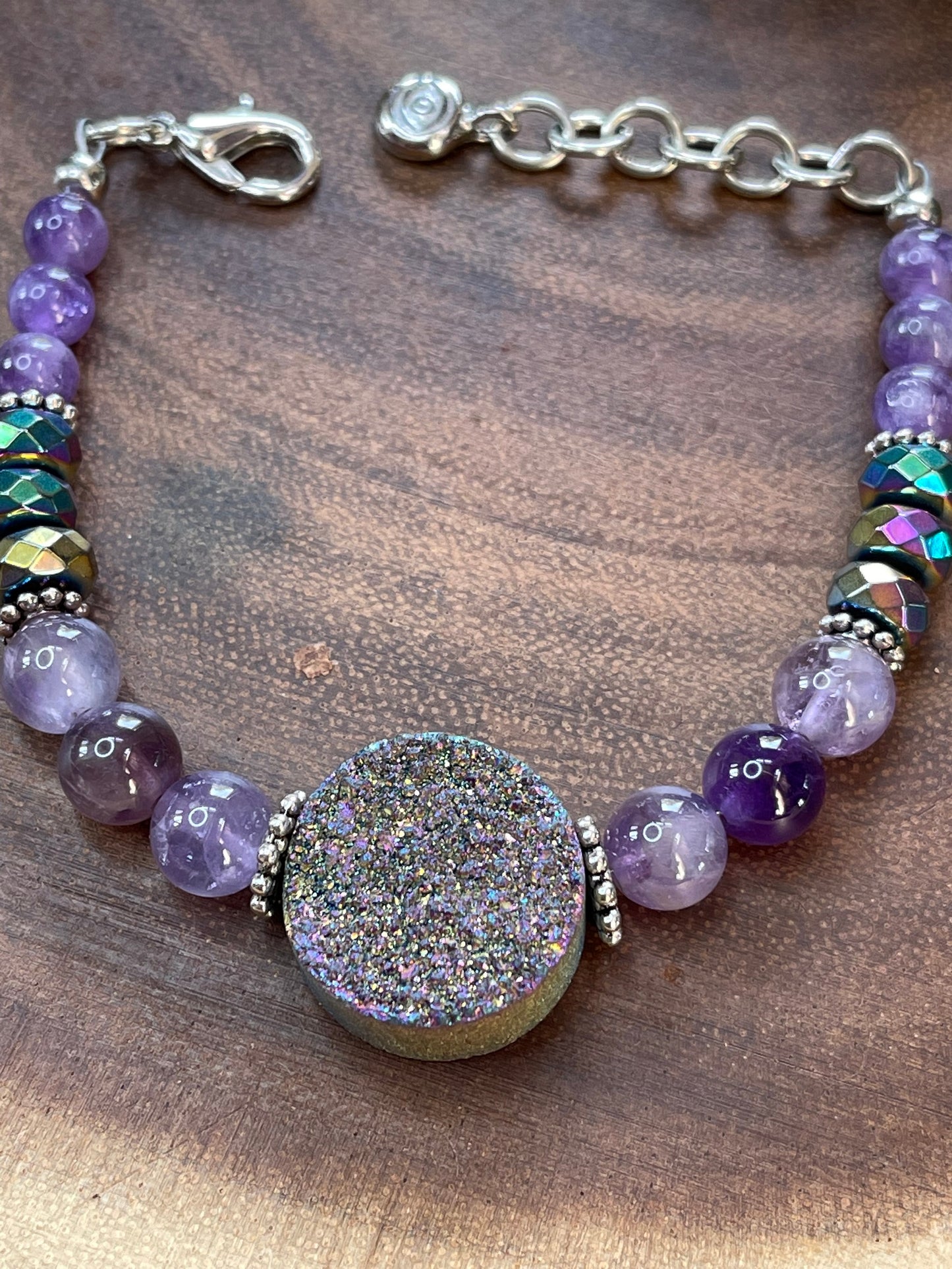 Purple Druzy / Amethyst Bracelet