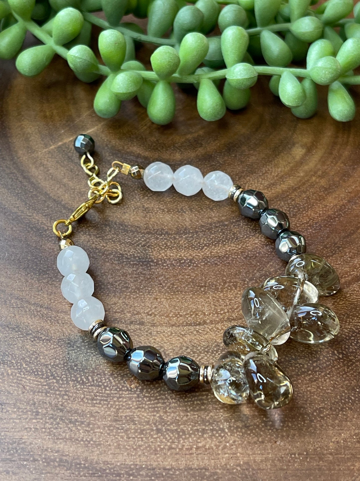 Topaz Quartz Beaded Bracelet